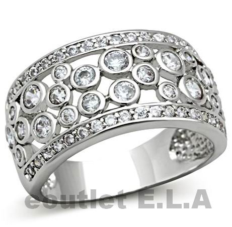 EXQUISITE CZ BUBBLES BAND RING-4 sizes